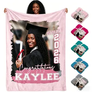 BARLEY ONE Click “Shop Chat”, Send Photos, Custom Blanket with Picture and Text, Personalized Photo Throw Blanket for Graduates, 2026 Graduation Gifts for Her/Him,Graduation Gifts for High School, College, Masters Degree, Unique Meaningful Memory Gift