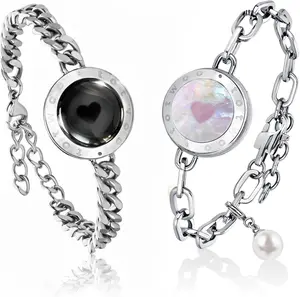 Totwoo Soulmate Long Distance Touch Bracelet for Couples, Vibration & Light up for Love Couples Bracelets | Long Distance Unique Relationship Gifts for Girlfriend Bluetooth Pairing Jewelry