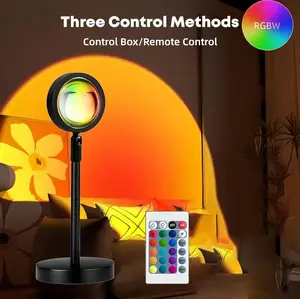 Sunset Projector Lamp USB Powered, 180° Adjustable Rotation with Remote, Soft Breeze Mood Light for Bedroom Living Room Selfie Cozy Father’s Day Present