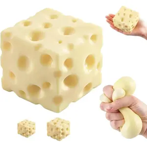 Slow Rising Cheese Block Fidget Toy, Super Soft Moldable Stress Ball, Relaxing ASMR Squeeze Toy, Portable Sensory Toy & Lovely Desk Ornament