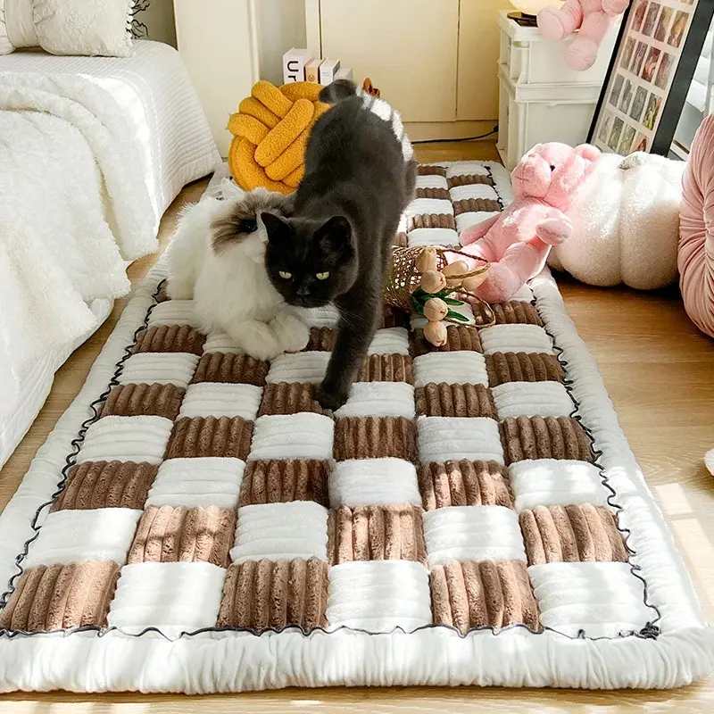 Thickened Fleece Cat Bed Mat, Kitten Bed, Pet Sofa Cushion, Bedding, Removable Washable Tatami Mattress, Comfortable Easy Clean Home Pet Supplies