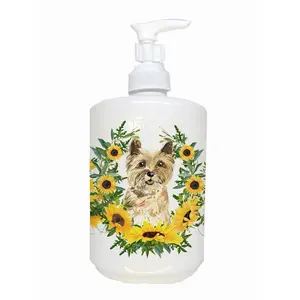 212 MAIN Cairn Terrier Ceramic Soap Dispenser - 7 in Pump Top Dispenser for Bathroom, Kitchen with Vibrant Artwork