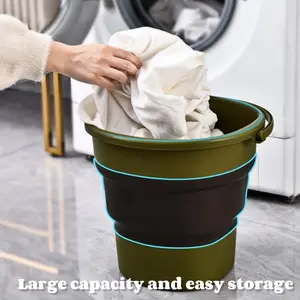 Multi-Functional Large Capacity Folding Storage Bucket, Space-Saving, Durable PP Material, Ideal for Boat Cleaning, Camping, Fishing, Car Washing