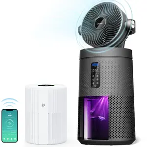 AROEVE Smart WIFI Air Purifier Fan & Portable Air Purifier with True Hepa Filter,  Living Room+Bedroom 360° Purification, 1980 Sq Ft Coverage, Sterilizer, Smokeless, Essential, Cleaner Device, CARB Certified