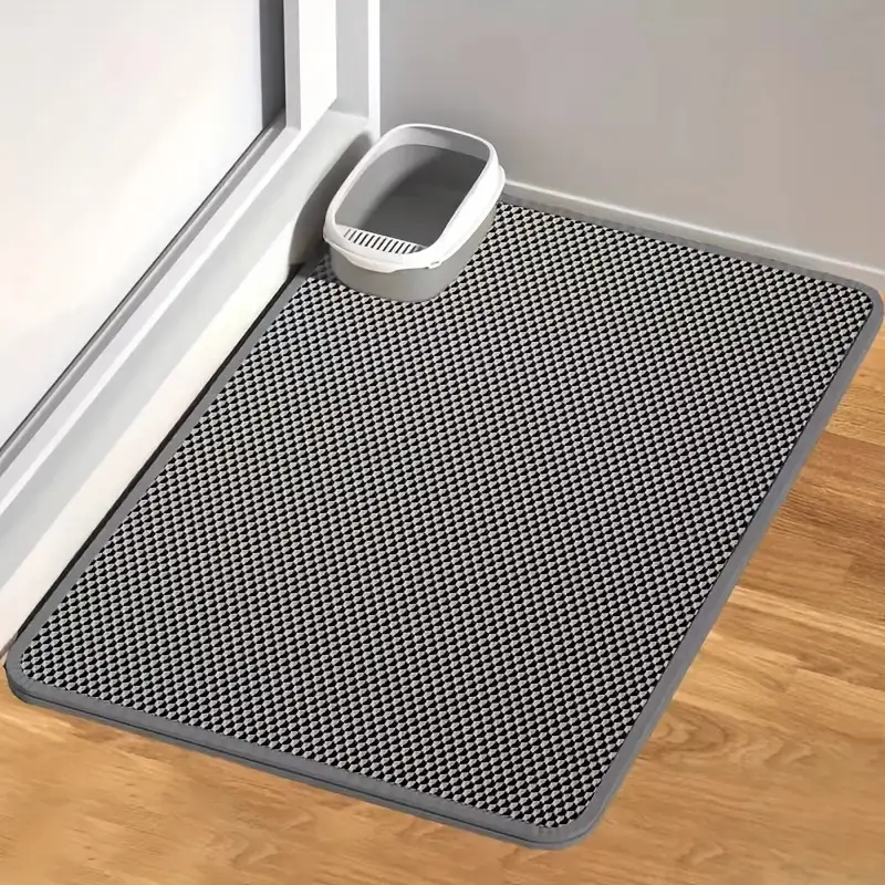 Double-Layer Cat Litter Mat Pad Eva Material, Odor-Resistant Non-Slip Easy Clean Design, Indoor Cat Waste Management, Durable Pet Accessories