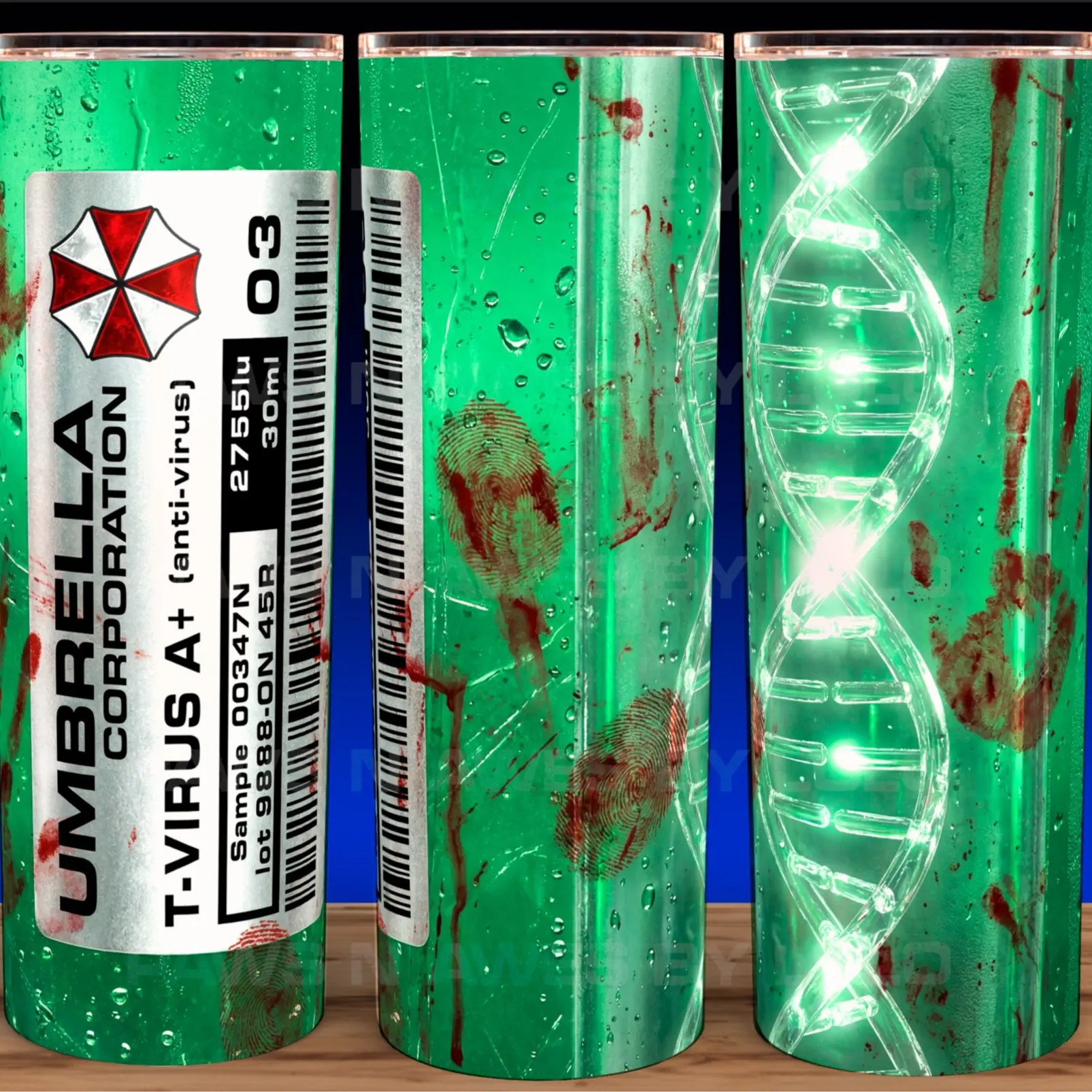 Resident Evil Umbrella Corp T-Virus Zombie Gaming Horror Cup Mug Tumbler 20oz with Lid and Straw - Elegant Drinkware for Vampire Fans - Perfect for Hot or Cold Drinks! Stainless Steel. Flasks Plastic Glossy Insulated