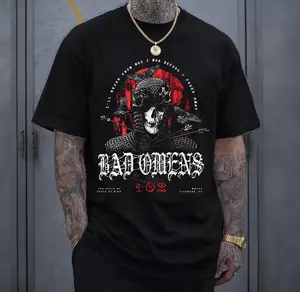 Bad Omens Band T-Shirt Menswear Top Heavy Cotton Unisex Oversize Alternative Metal Metalcore Rock Band Vintage 90s Grunge Graphic Streetwear Tour Style Cotton Tee for Men and Women Fans