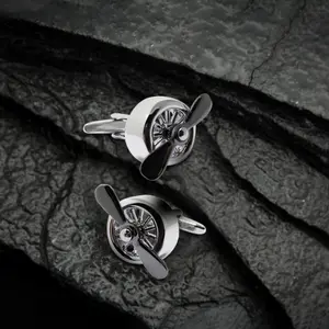 GTHIC Retro Propeller Brass Cufflinks Unique Personalized Jewelry Accessories Daily Wear