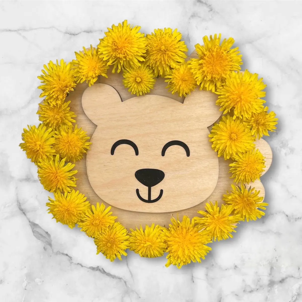 DandeLION Flower Holder, kids flower holder, kids activity, dandelion