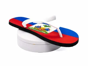 Haitian flag flip-flops