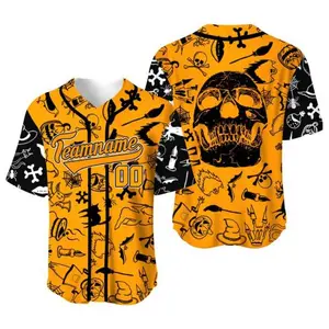 Black Rose Skull Baseball Jersey, Men Cool Sublimation Blanks Plus Size Custom Sports Retro Jersey, Fashion Summer Jersey, Softball baseball Jersey