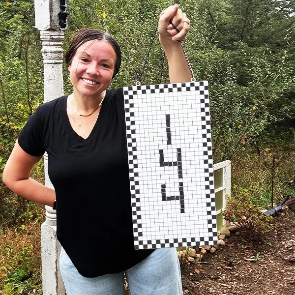 Customizable Black and White Pixel Art Sign With Bracket Option | Our "Everyday" Signs Of The Seasons Edition