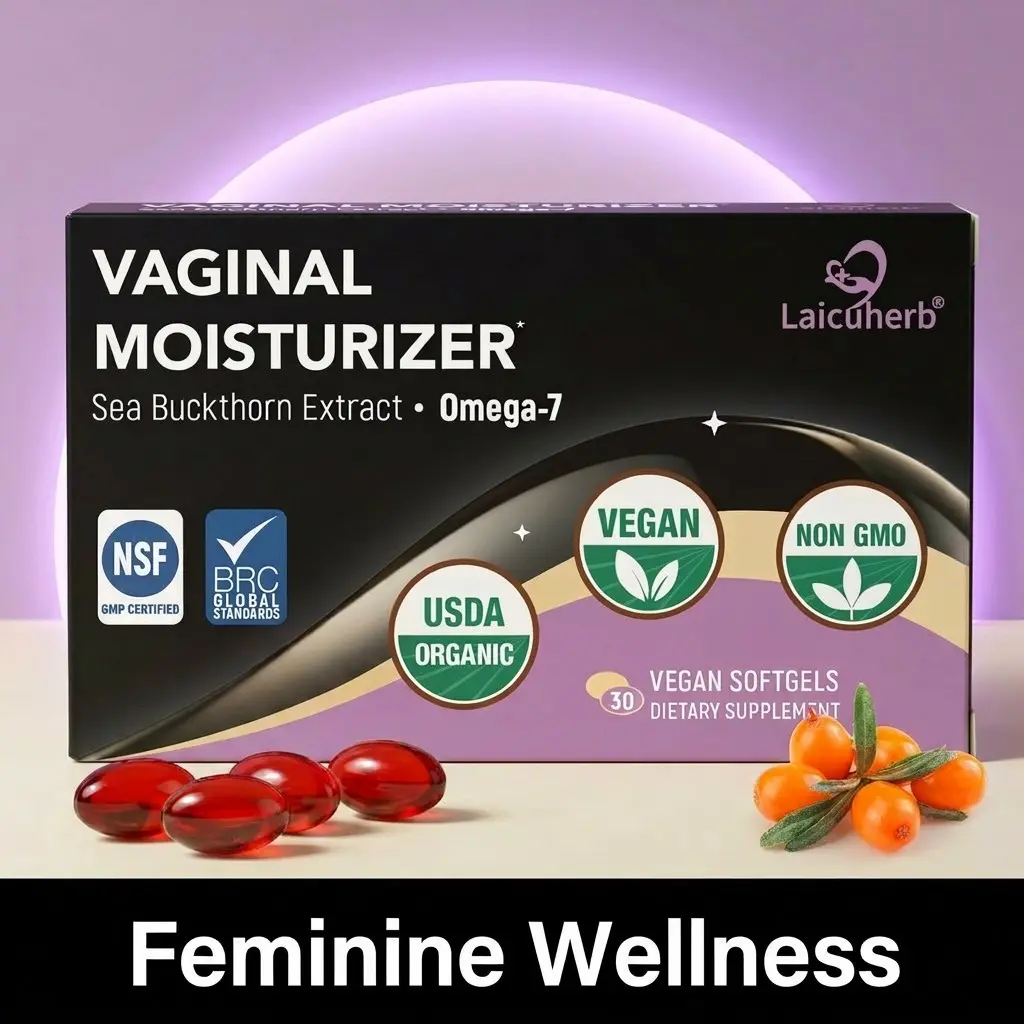 Laicuherb Organic Sea Buckthorn Oil Softgels for Women’s Daily Wellness, Vegan Omega 7 Supplement with Omega 3 6 9, USDA Organic Botanical Formula for Daily Hydration Support, Beauty Routine and Plant Based Self Care