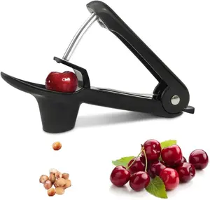 Cherry Pitter Tool, Cherry Pit Remover Tool, Cherry Picker, Fruit Core Remover Design for Make Delicious Cherries Dishes and Cocktail Cherries (Black) Kitchen Utensils