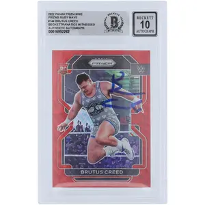Brutus Creed WWE Autographed 2022 Panini Prizm Ruby Wave Prizm #144 Beckett Fanatics Witnessed Authenticated 10 Rookie Card - Fanatics Authentic Certified