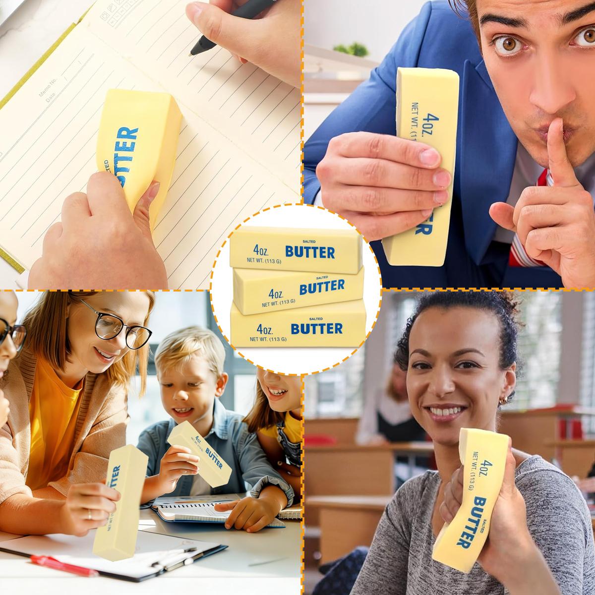 Super Soft Butter Toast Bread Squishy Toy, Stress Fidget Stick for Teens & Adults, Adorably Realistic Design, Funny Gag Gift for ADHD，Party Favor Gift,Fools' Day gift