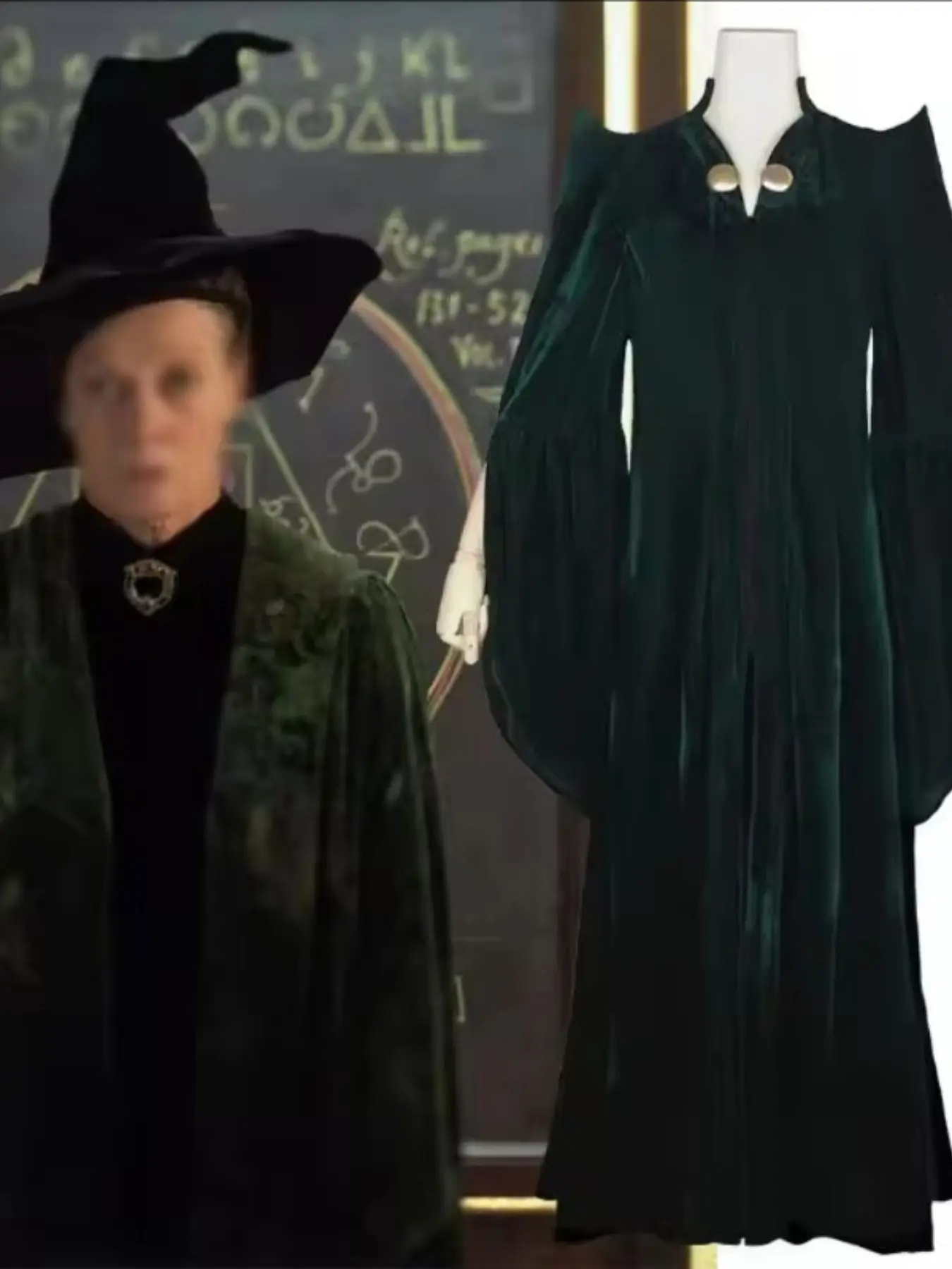 Professor Minerva Mcgonagall Cosplay Robe Costume, Anime Magic Academy Professor, Halloween Performance Clothing