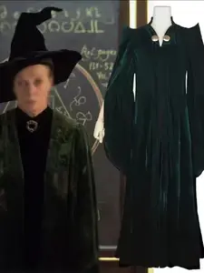 Professor Minerva Mcgonagall Cosplay Robe Costume, Anime Magic Academy Professor, Halloween Performance Clothing