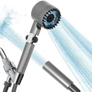 High Pressure Filtered Shower Head with 5 Filters, 3 Spray Modes & One-Touch Stop Button, Handheld Shower Head Kit with Hose,Shower  Head  With  Handheld