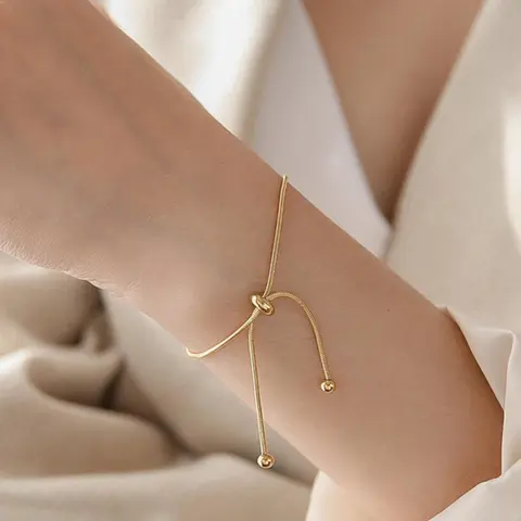 Women Simple Adjustable Stainless Steel Link Bracelet, Casual Matching Bracelet Jewelry for Party, Classic Fashion Accessories for Daily Wear