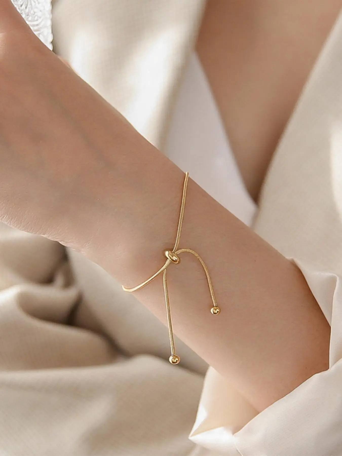 Women Simple Adjustable Stainless Steel Link Bracelet, Casual Matching Bracelet Jewelry for Party, Classic Fashion Accessories for Daily Wear