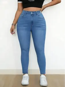 Women's multifunctional mid waist denim elastic tight jeans, women's minimalist style pocket denim pants, YL04 classic women's pants, daily urban fashion outfit