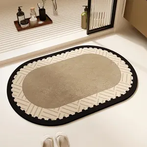 Imitation Hemp Bathroom Mat, Quick-Dry Waterproof Surface with Anti-Slip Bottom, Durable and Easy-to-Clean, Suitable for Bathrooms, Doormats and Bathroom Rugs, Bathroom Drying Doormat, Bathroom Floor Mat