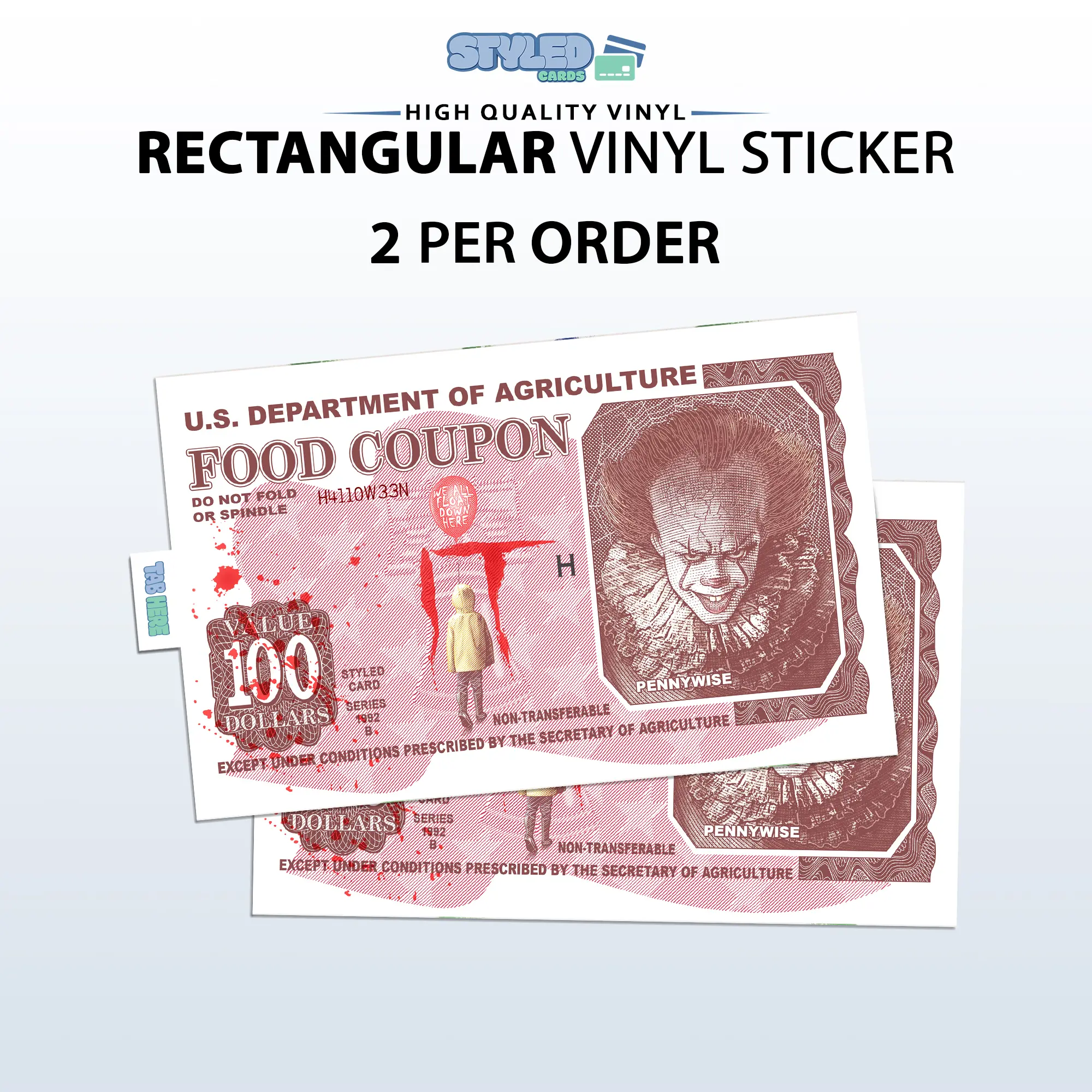 Halloween food coupons credit/rectangle vinyl stickers stickers