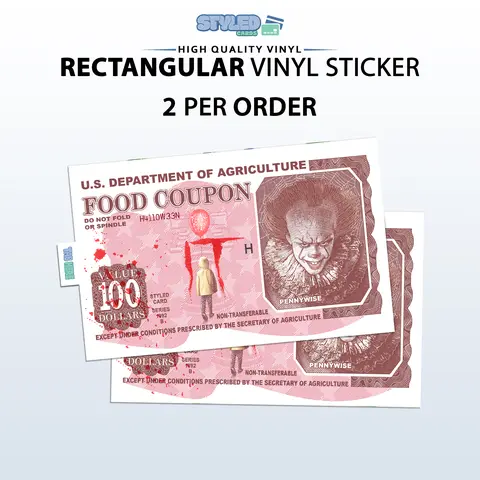 Halloween food coupons credit/rectangle vinyl stickers stickers