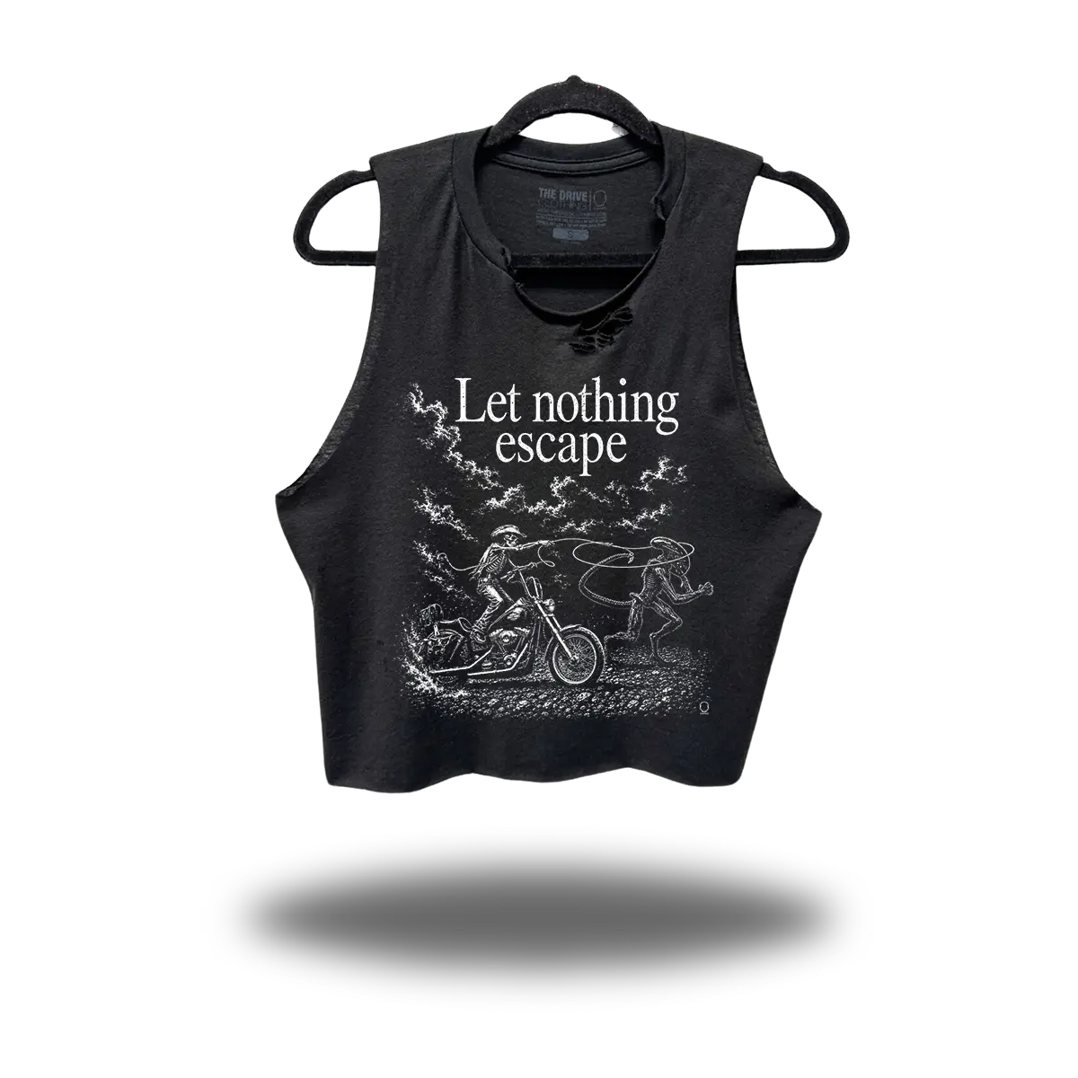 NOTHING ESCAPE ROAD RASH BLACK CROP TANK 1.0