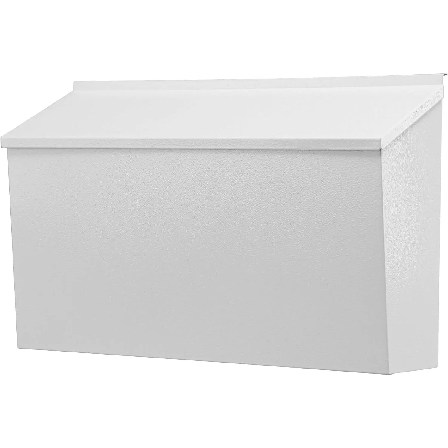 Modern White Wall-Mount Mailbox with Cover, Durable Galvanized Steel Rust-Proof Outdoor Mail Box, Large Capacity 15.7"x9.9"x4.9" Home Improvement Storage Box with Pre-Drilled Holes, Synthetic Garden Supplies Accessory