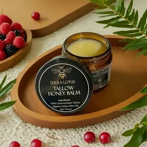 Citrus Organic Grass-Fed Beef Tallow Balm with Raw Honey - Handmade All-Natural Moisturizer for Soft, Smooth, Radiant Skin