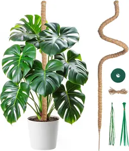 47'' Bendable Moss Pole Monstera Plant Support for Climbing Indoor Plants - Tall Coir Plant Support Stake with 7mm Strong Aluminum Core for Houseplants - Accessories for Monstera Pot