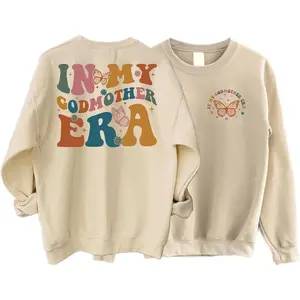 In My Godmother Era Fairy Godmother Hoodie, Mothers Day Sweater, Godmom Gift, Casual Crewneck Long Sleeve Pullover - Menswear