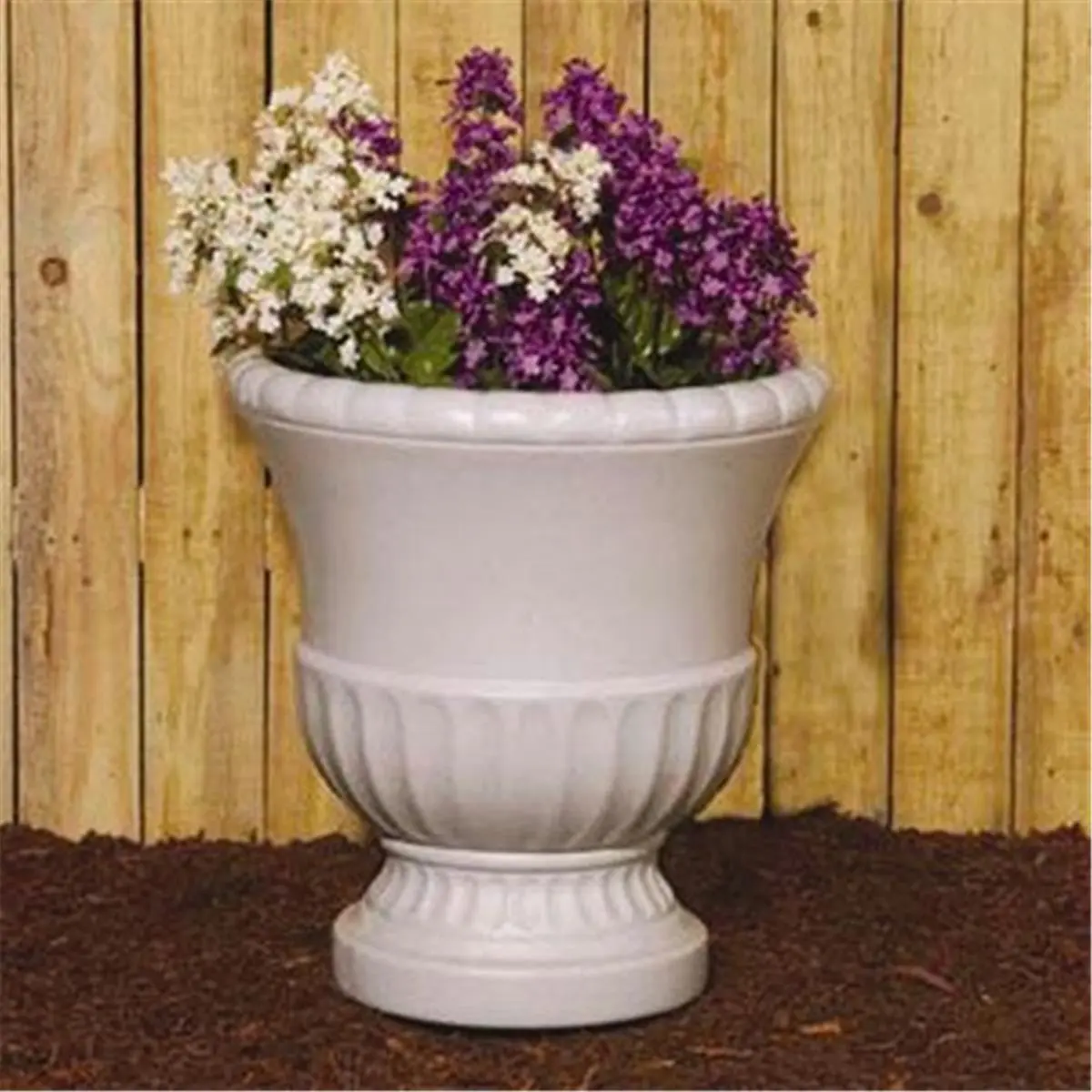 212 MAIN Round Concrete Grecian Urn Planter - 12.5 in Diameter, 3 lbs, Highly Durable Weatherproof Outdoor Garden Pot for Balcony Decor, Container Gardening (Home Improvement)