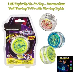 LED Light Up Yo-Yo Toy – Intermediate Ball Bearing YoYo with Glowing Lights, Trick Skill Toy for Kids & Teens, Mystery Color, Colors May Vary