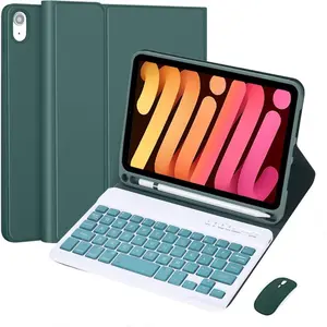 Keyboard for iPad Mini A17 Pro, 1 Count Detachable Bluetooth-compatible Keyboard with Mouse & Pencil Holder, Tablet & Computer Accessories