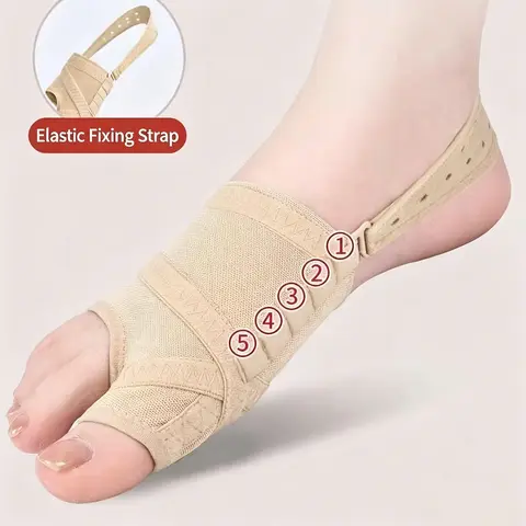 Unisex One Size Sporty Protective Gear - Big Toe Bunion Corrector Brace, Adjustable Foot Straightener, Comfortable Separator, Compression Support for Runners, Day-Night Wear Healthcare Tool
