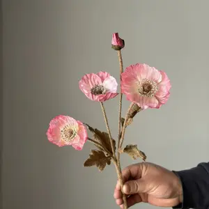 High-Quality Autumn Color Poppies Simulation Flowers, Soft Decoration Pairing, Factory Direct Quality, Perfect for Home Decor