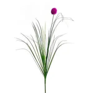 3pcs artificial purple light bulbs simulate tall grass plants, outdoor artificial flower arrangements are used for indoor/outdoor decoration, front door, courtyard, garden, farmhouse decoration suitable for Halloween, Thanksgiving, Christmas, parties