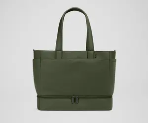 The Double Diaper Tote in Olive Green