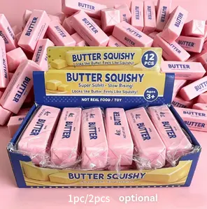 2026 Upgraded Slow Rebound Butter Squeeze Stress Balls, Soft Butter Stick Squishies Toy, Slow Rising Sensory Fidget Toy for Stress Relief & Calming（Pink）