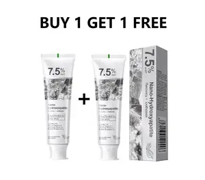 [BUY 1 GET 1 FREE] 7.5% Nano Hydroxyapatite Toothpaste, Fluoride Free, Enamel Repair & Gum Health, Natural Peppermint, Sensitive Teeth, 4.23 oz