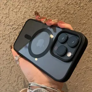 Luxury Magsafe Transparent Case For iPhone 17 16 15 14 Plus 13 12 11 Pro X XS Max 17 Air Magnetic Wireless Charge Cover