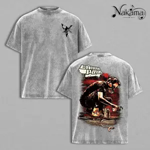 Chester Bennington Legacy Tee – Vintage Acid Wash Heavy Cotton Oversize Unisex Rock Band T-Shirt, Retro Y2K Nu Metal Streetwear Top, Linkin'n Parks Music Merch for Fans, 2000s Tour Collector Merch NO0