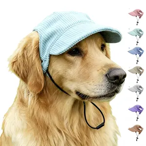 【SummerVibes】Pet Baseball Cap with Ear Holes for Dogs and Cats, Multi-Color Sun Visor Hat, Spring Summer Fall Beach Headwear, Adjustable Breathable Cap for Pets, Green, XL
