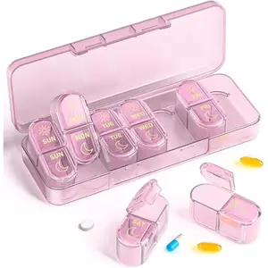 Pill Organizer 2 Times a Day, AM PM Pill Organizer 7 Day, Weekly Pill Box 2 Twice a Day, Travel Pill Case 7 Days, Medicine Organizer for Medication, Vitamins, Fish Oils, Supplements