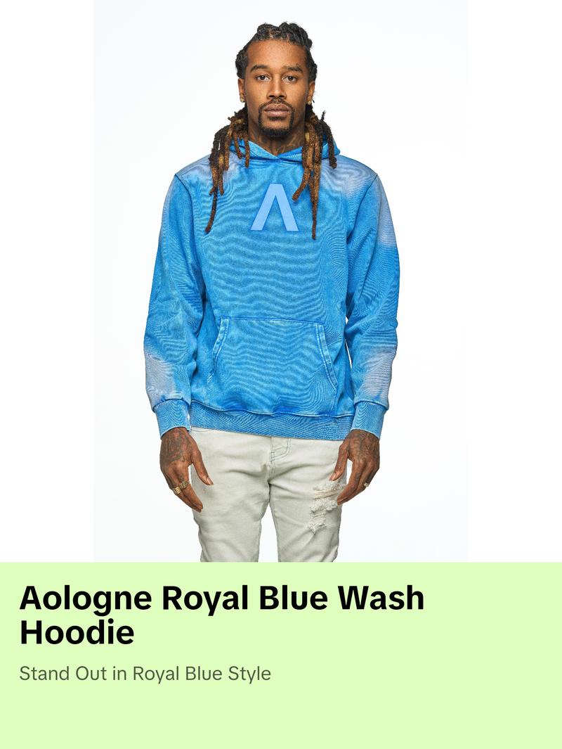 AOLOGNE STAND ALONE WASH HOODIE (ROYAL BLUE)