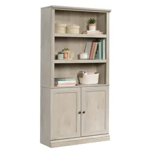 Sauder Miscellaneous Storage Bookcase With Doors 5-Shelf Adjustable Shelves Modern Design