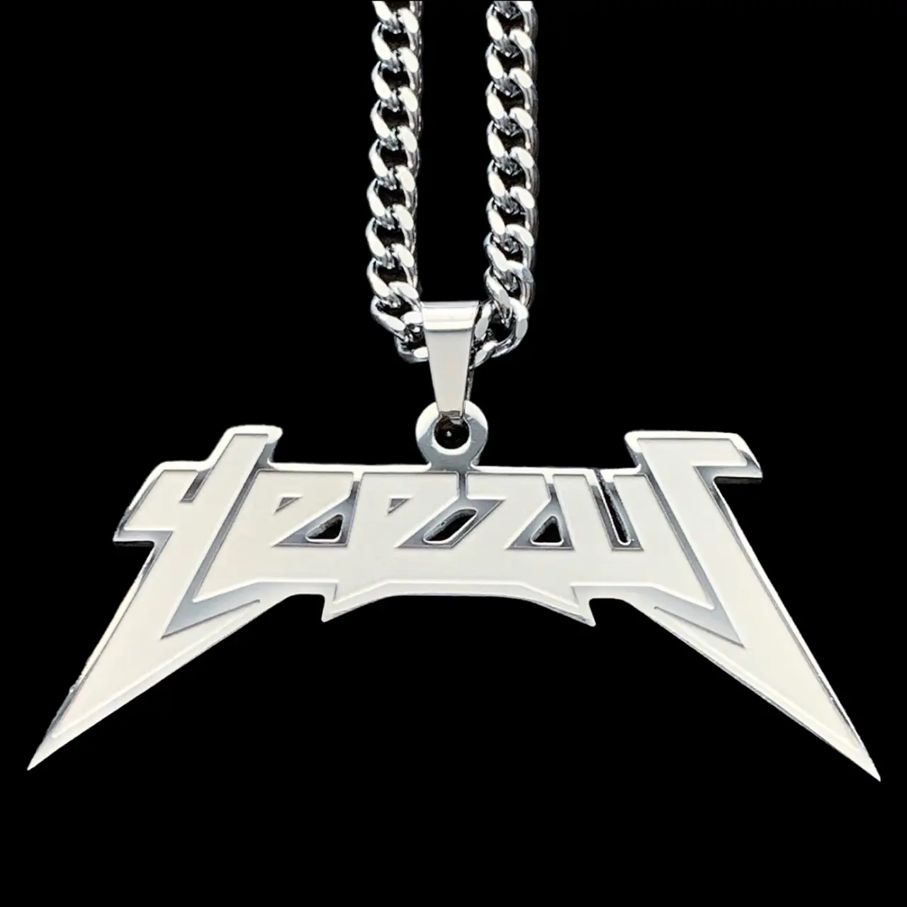 Etched Yeezus Necklace 1.5" Pendant Laser Cut Stainless Steel Hypoallergenic Satin Finish Polished Outline Mirror Quality Shiny Reflective Surface Scratch Resistant Chain Free Gift Included